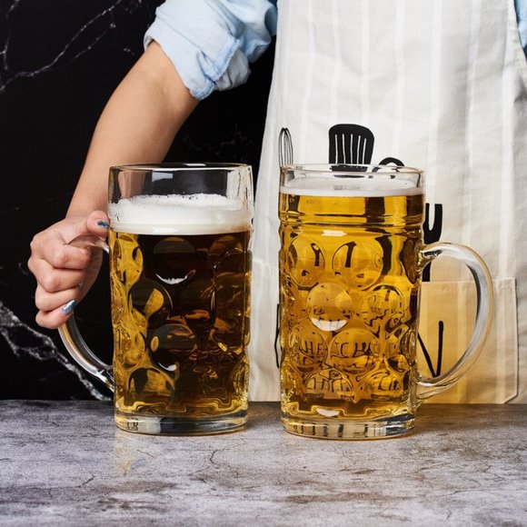NEW Paulaner Dimpled Oktoberfest Glass Beer Mug 1 Liter - Picture 4 of 4
